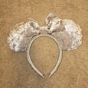 Velvet Mouse Ears Headband with Bow